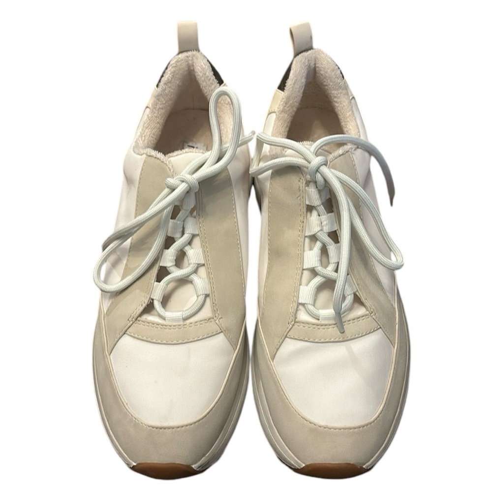 White/Cream Suede/Nylon Sneakers - Size 9 - Picture 4 of 6